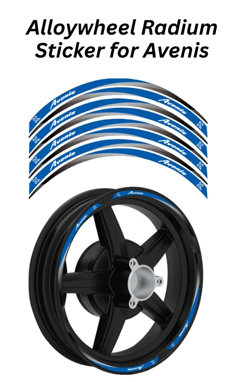 Alloy Wheel Radium Sticker Compatible with Avenis 125 | Printed in Premium Radium with FPF (Fade Protection Film), Waterproof, Precut Sticker, Pack Of 1